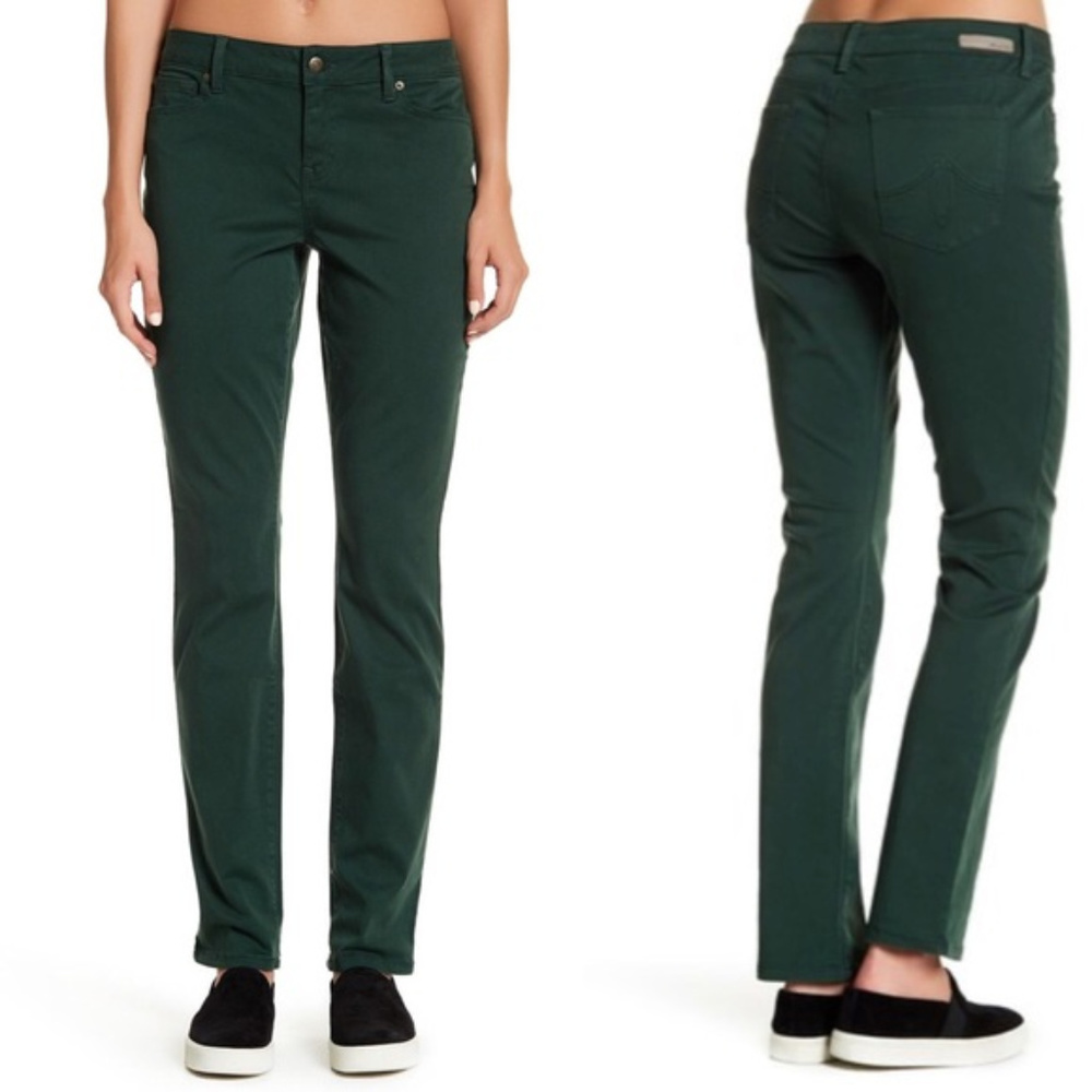 Level 99 Lily Skinny Straight Jeans Green, Size 10